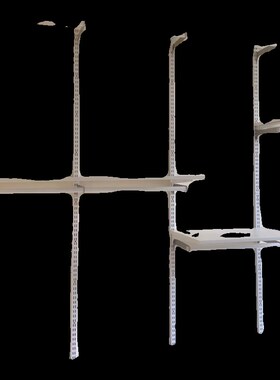 金属衣帽间AA柱配件 白色双卡脚圆管两用挂衣杆托臂层板置物支架