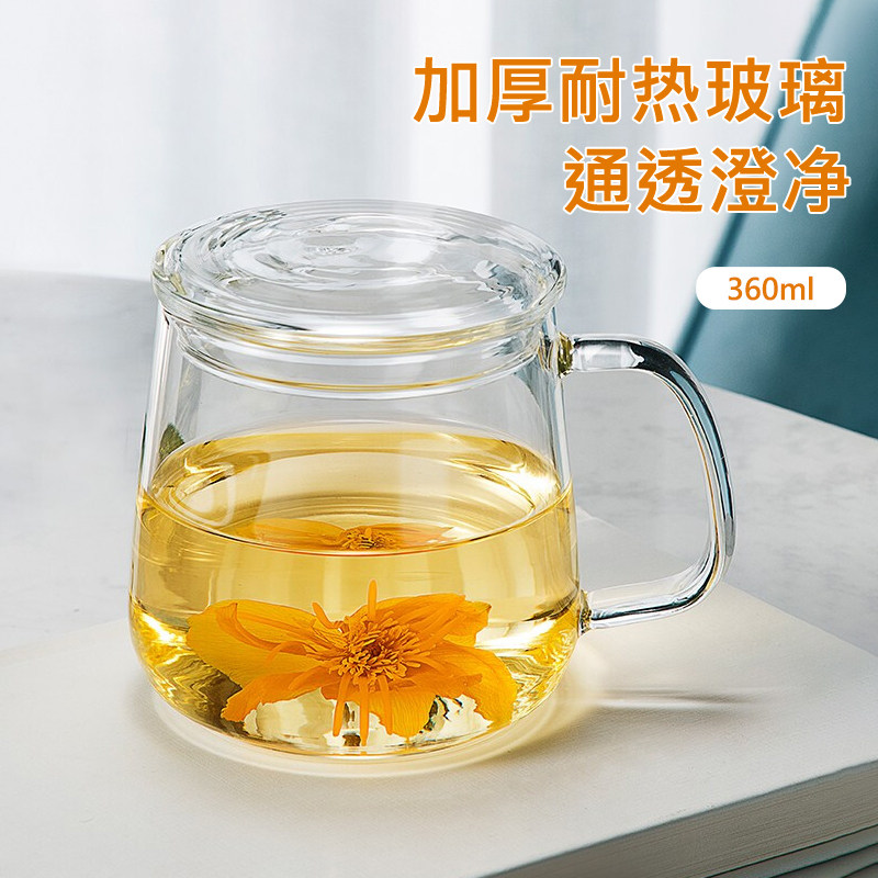 玻璃杯透明加厚水杯子带把牛奶咖啡杯办公室耐热花茶杯绿茶
