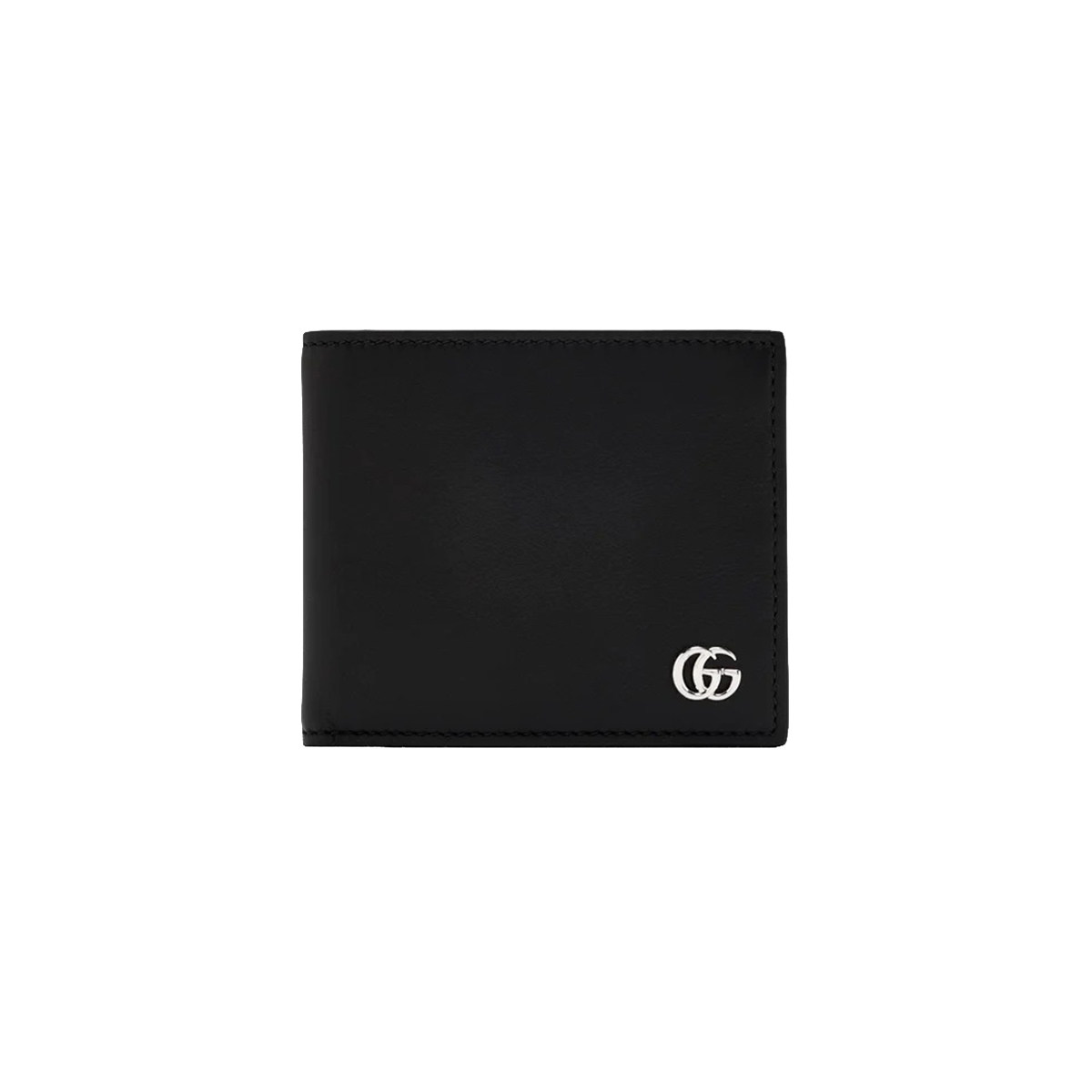 GUCCI古驰情侣款黑色牛皮革短款钱包钱夹835047