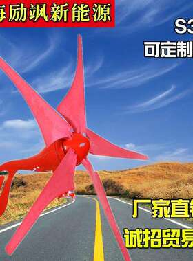 厂家直销水平轴100W200W300W12v24v小型风力发电机风光互补