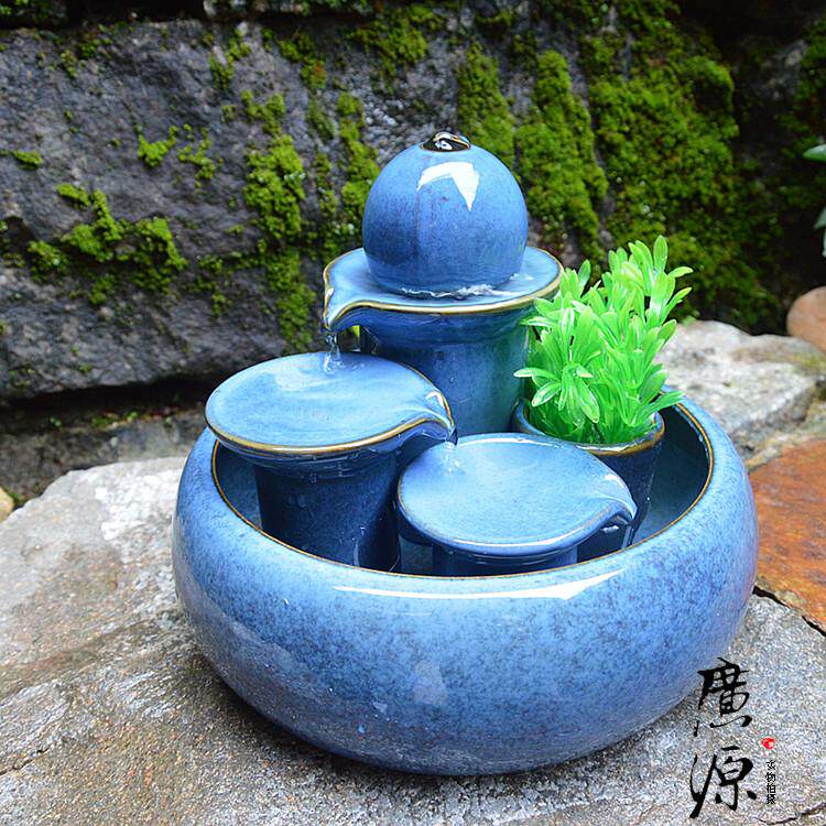 陶瓷喷泉流水工艺品水设新房客厅家居摆景加湿器装饰礼品创意摆件
