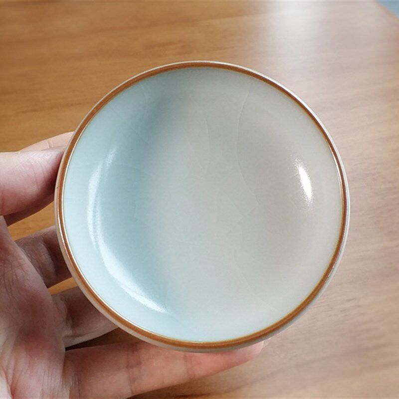 善款汝窑开片普洱杯善窑全手工汝窑主人杯月白釉茶杯茶具品杯