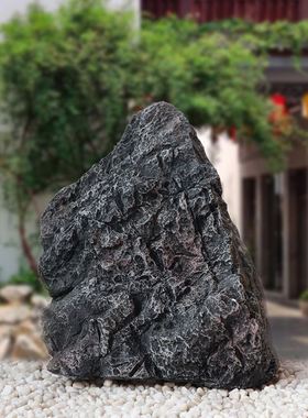 仿真假山泰山园落地景观摆件造景组合黑山黄蜡石田石别庭墅院装饰