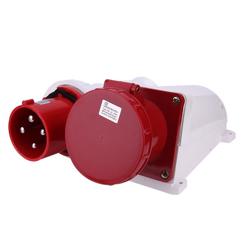 12水A大功率工业插座航空防尘插头连接接四芯防5暗装公母对器套装
