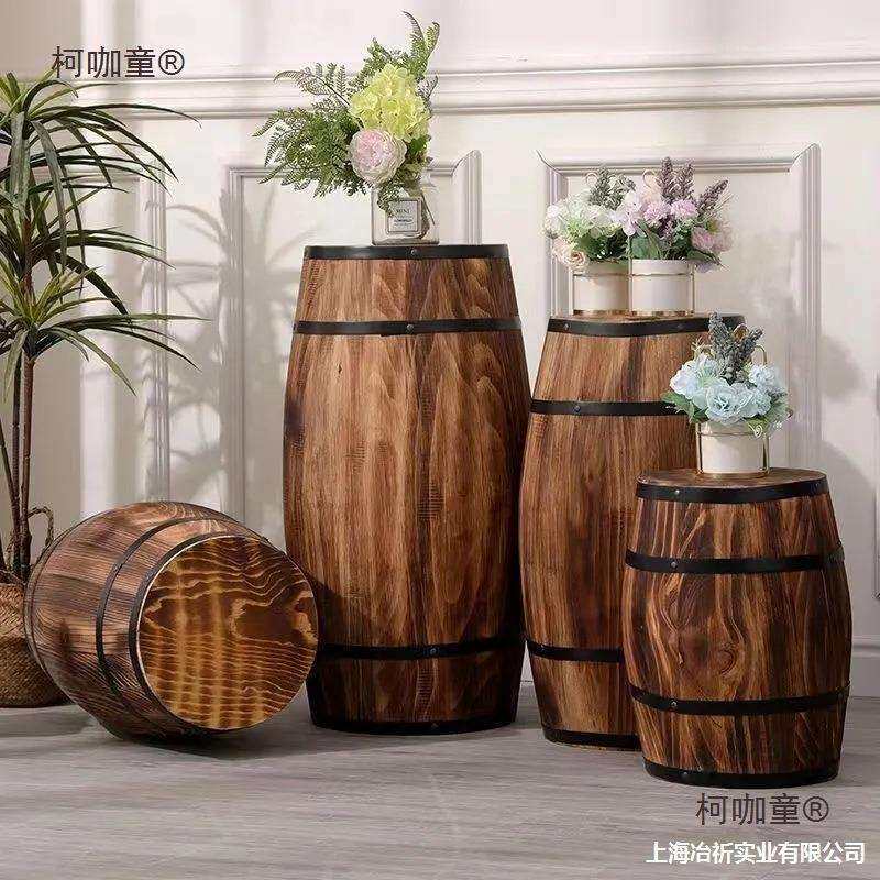 酒桶摆件木桶庄会展酒橡木影楼实木展示装饰展会摄影装饰道麦太保