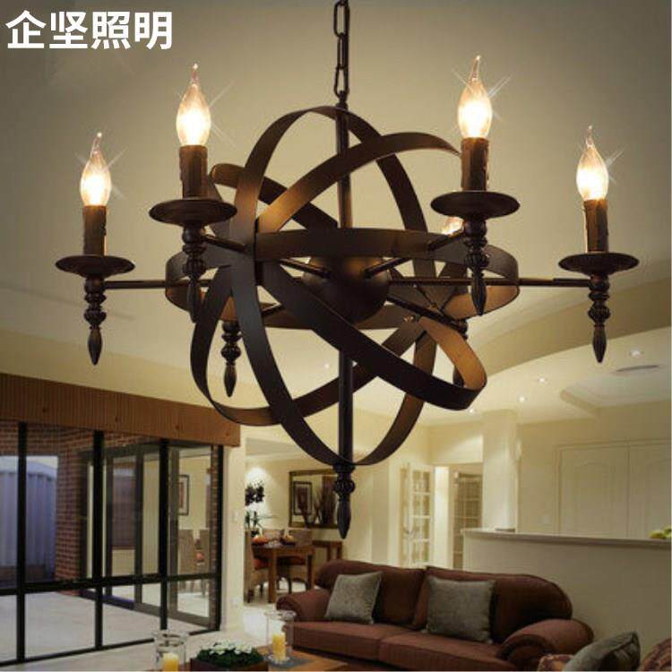 loft美式乡村简约创意复古工业风餐厅灯吧台咖啡厅客厅灯铁艺