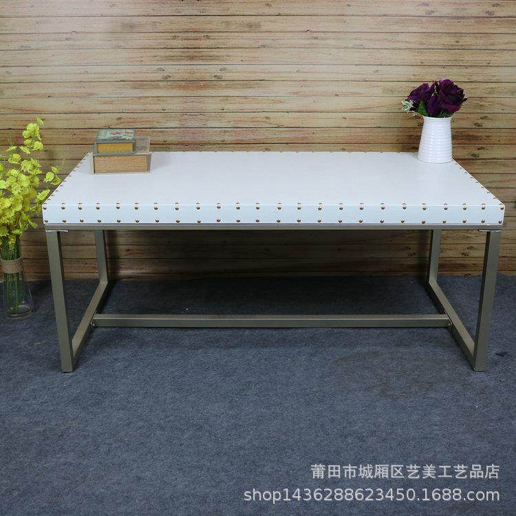 欧式简约白色美式乡村铁架小户型小茶几桌子咖啡厅馆卧室大厅