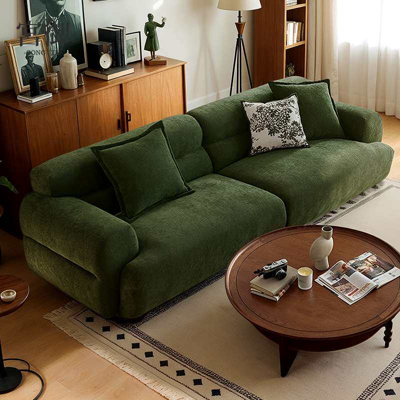 法式复古山谷沙发客厅2026新款小户型可拆洗雪尼尔布艺直排沙发