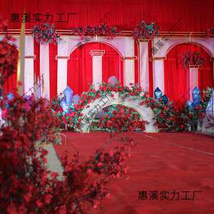 新款铁艺贴膜罗马拱门婚庆道具背景婚礼 四方罗马柱摆件