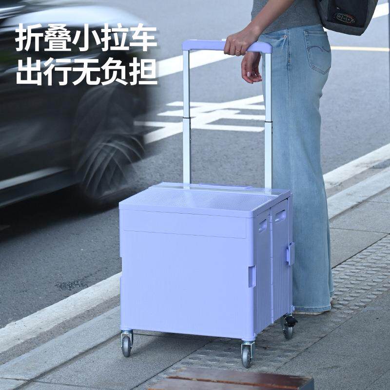 折叠推车大容量家用拉杆车地铁车站出行购物买菜小拉车写生小拖车