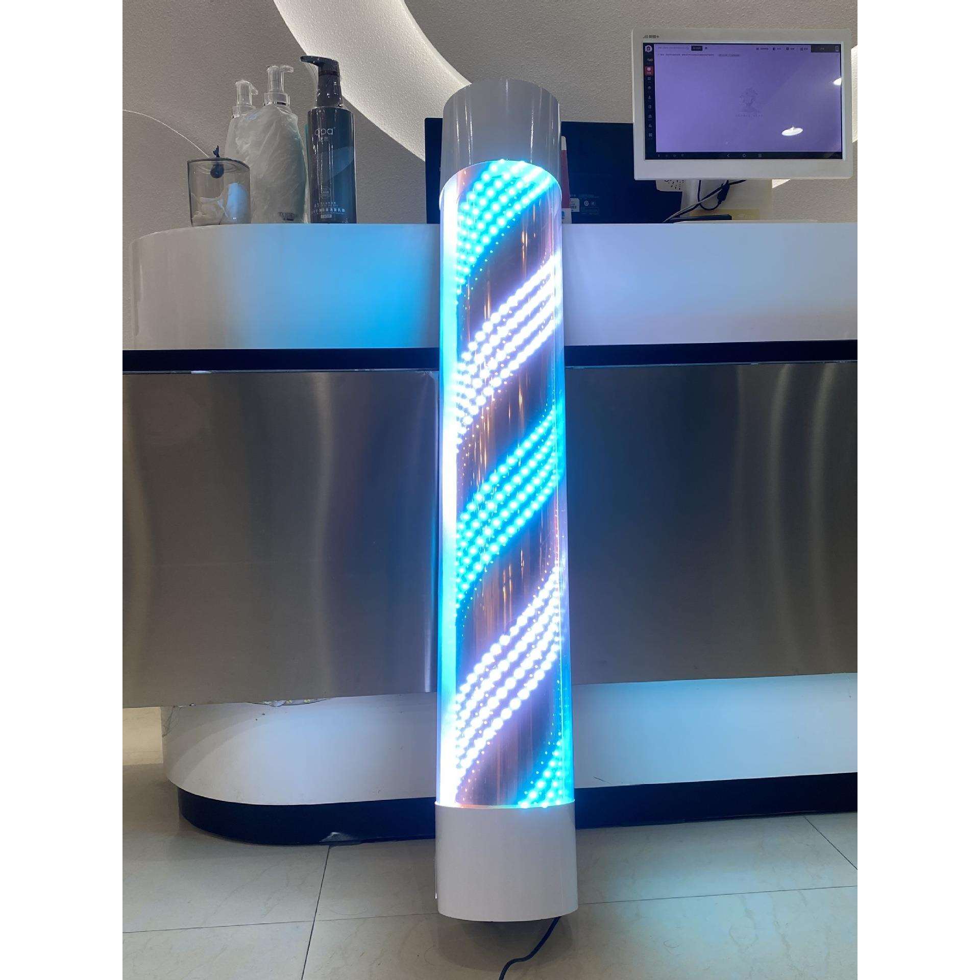 美发转灯LED灯带电机旋转理发店发廊门头灯箱挂墙壁户外加亮