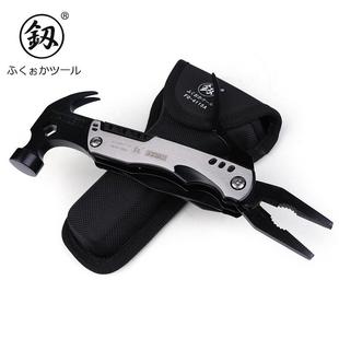 釰福冈工具户外多功能羊角锤钳子组合车载安全锤野营折叠工具野外