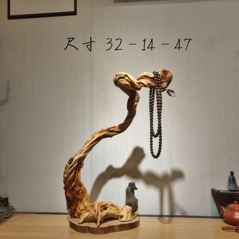 太行崖柏根雕摆件观音弥勒天然随型木雕雕件礼品陈化料老料工艺品