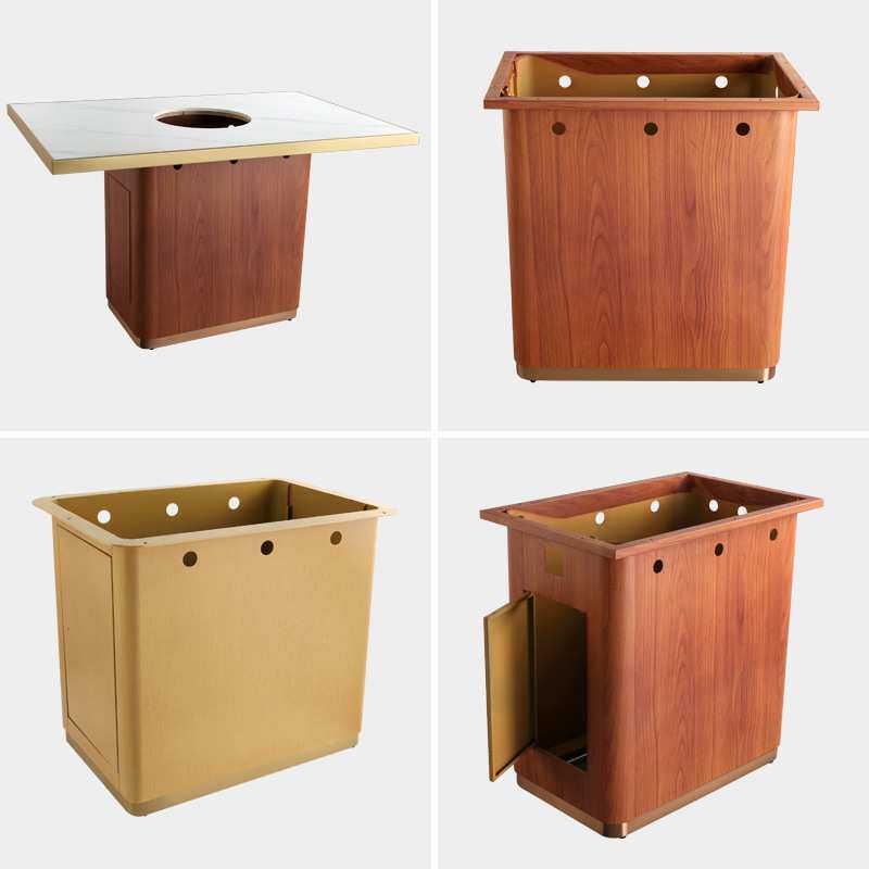 五金家具餐厅饭店火锅桌商用电磁炉烤盘一体餐桌架子金属桌脚支架