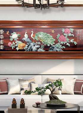墙面客厅装饰画中堂挂画餐厅客厅玉雕画立体浮雕画厂家直销