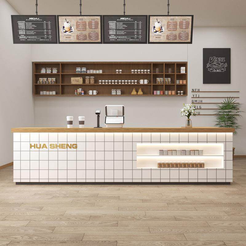 咖啡店吧台奶茶店收银台面包店蛋糕甜品店前台桌酒店接待柜台