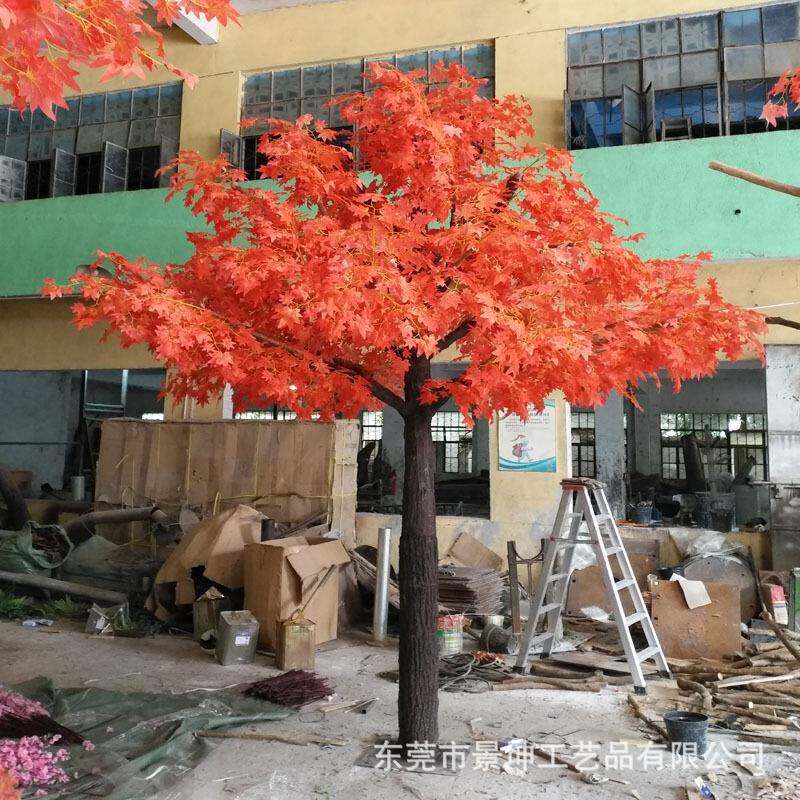 仿真红枫树厂家室内外装饰设计多规格枫树装饰树酒店商场造景