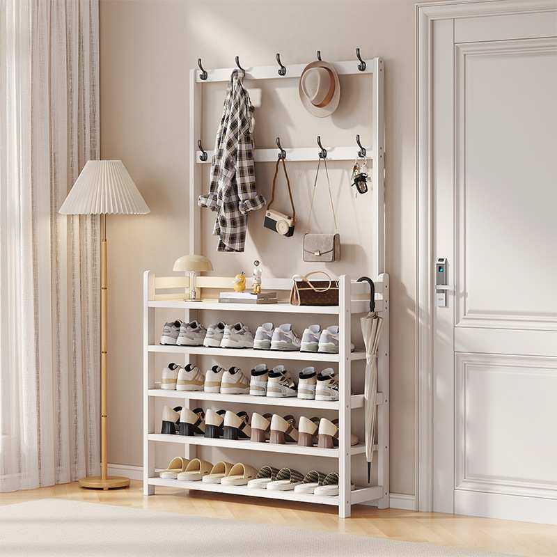 出租房鞋架家用门口多层入户鞋柜衣帽架一体式落地挂衣架一件起批,3C数码配件,摄像机配件,淘宝优惠券,粉丝福利购,淘宝优惠卷