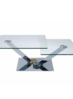 Astrolab北欧经典设计师不锈钢玻璃方形茶几意式旋转式机械茶几