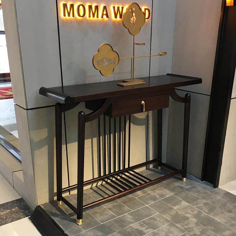 新中式实木玄关台客厅中式玄关柜禅意供桌条案进门入户端景台1.2m