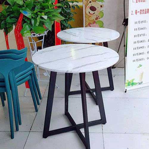 阳台圆桌北欧简约现代家用小户型餐桌洽谈桌椅组合接待奶茶店休闲