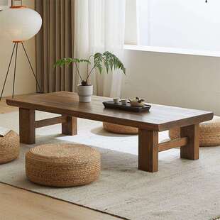 日式实木榻榻米茶几客厅家用矮桌子长条桌阳台桌新中式禅意矮茶桌