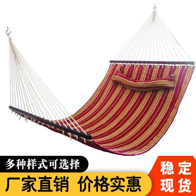 单双人压棉吊床 加厚加宽帆布室内吊床露宿专用 户外用品现货供