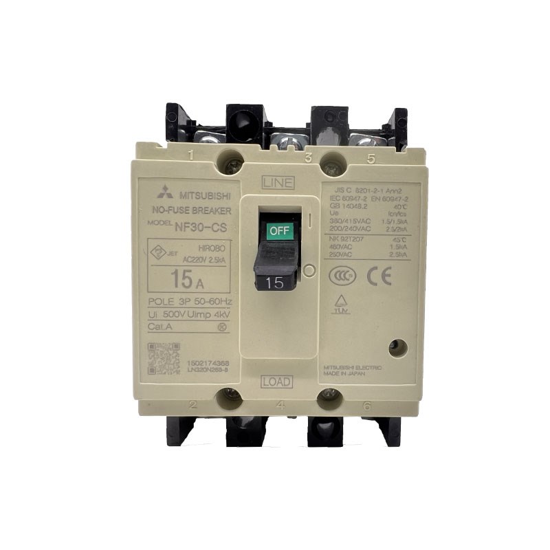 NF30三菱塑壳断路器2P 3P空气开关NF30-CS 10A15安 20A 30A三相