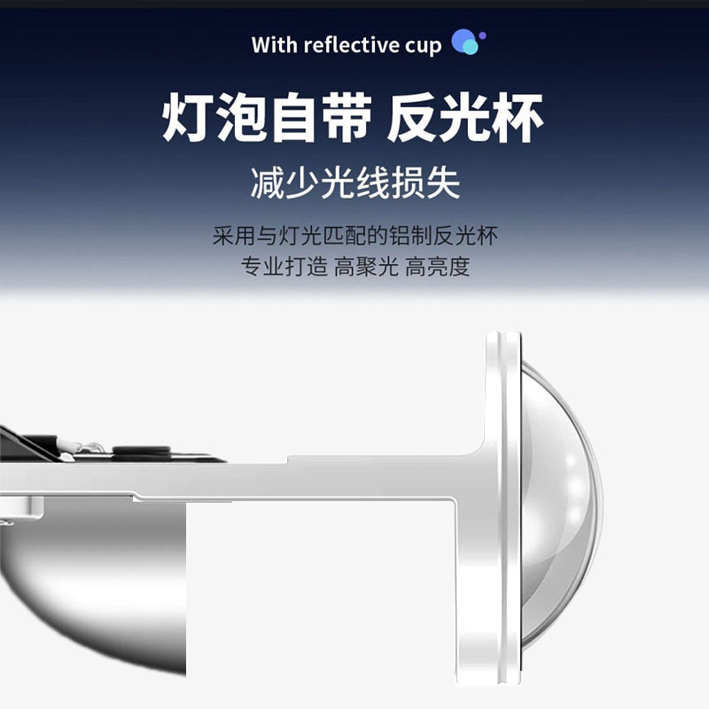 H4聚带透镜汽车led大灯12v小车自4伏货车远近一体超亮2光车灯灯泡