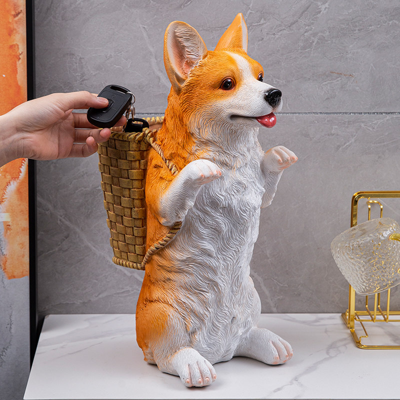 家装饰品真仿狗摆基犬工艺品摆件欧式客厅创意个性家居房间柯设品