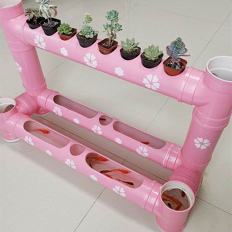 自角然花架设备土花种菜架幼儿园装饰花架管道种植PVC花架培盆