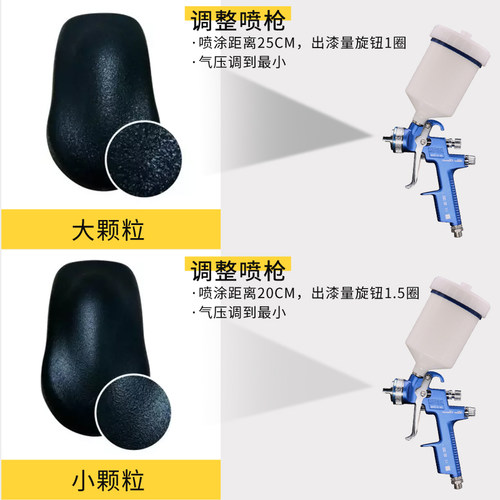1K撒点黑塑内饰哑光黑保险杠轮眉踏板修复塑料漆汽车磨砂黑纹理漆