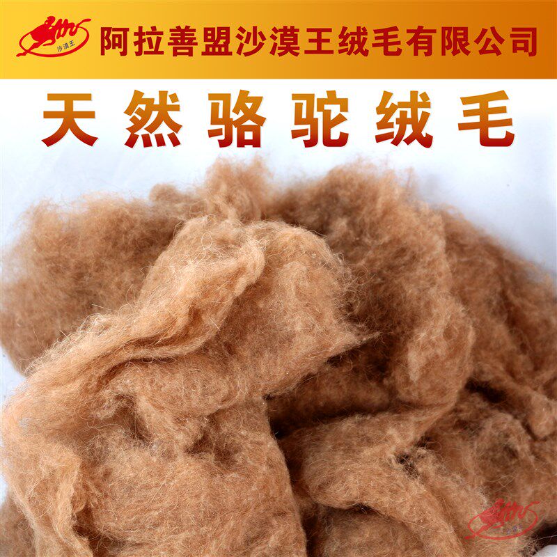 内蒙古阿拉善双峰驼沙漠王优质驼绒毛原料保暖被填充物500克