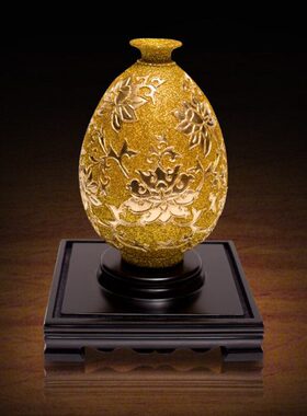 花开富贵花瓶客厅摆件漆线雕工艺品送客户实用礼品开业礼物高档