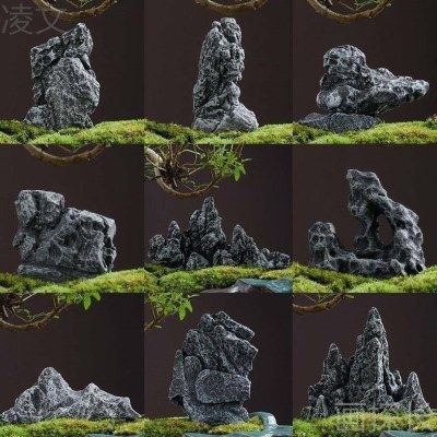 创意仿石头假山摆件花盆园艺水鱼缸流造景太湖山小型号装饰品配件,家居饰品,户外/庭院摆件,淘宝优惠券,粉丝福利购,淘宝优惠卷