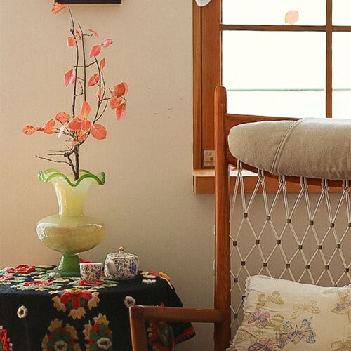 中古奶油手工复古琉璃花瓶客厅简约高级感法式轻奢家居桌摆件花器