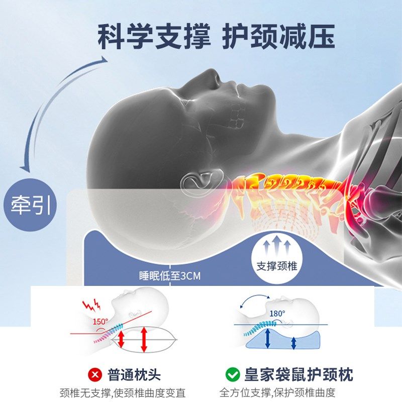 泰国进睡乳胶枕头护枕椎枕助口眠天然橡胶蝶形颈侧睡分区