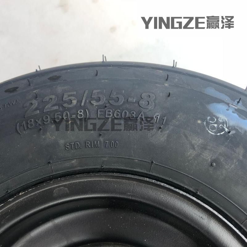 改装沙滩电动哈雷车配件18X9.50-8 225/55-8寸直纹轮胎前轮毂轴承