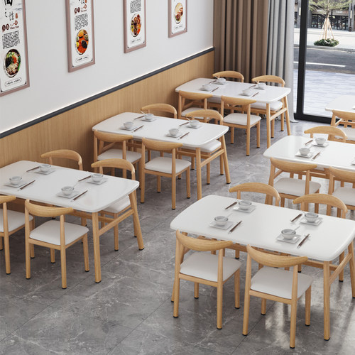 桌子餐饮商用餐厅饭店快餐店桌椅组合奶茶店长方形桌子出租房饭桌