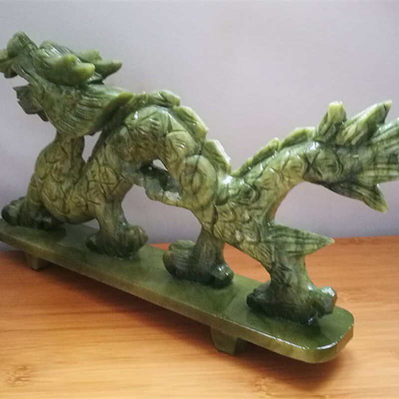 天然南玉品龙玉石龙招财宅水玉龙镇风工艺青摆件家居饰品平白虎