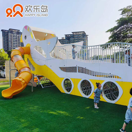幼儿园户外游乐设备厂家大型非标滑梯设计定做绳网攀爬钻洞传声筒