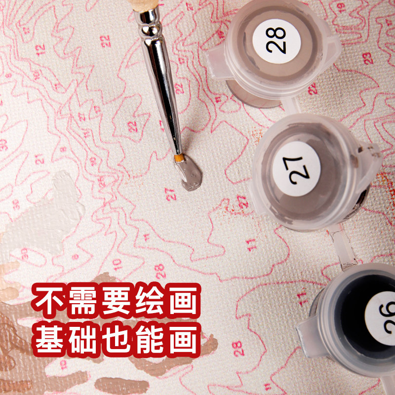 数字油画宠物猫咪照片diy定制手工油彩画画动物填色填充手作装饰