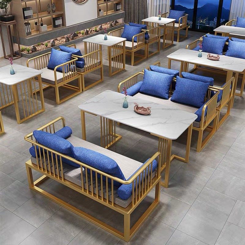 新沙式卡座中发茶休民宿中餐厅楼闲休息区足浴会所酒店餐桌椅组合