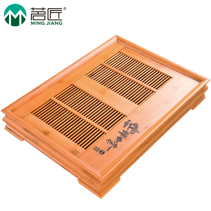 茶具竹制茶盘储水排水抽屉式两用带茶杯架茶海中大号茶托盘