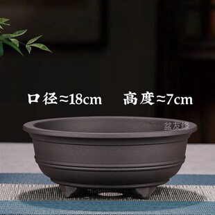 精品高端紫砂花景小盆盆盆多肉弹竹菖蒲老桩圆形碗盆黄杨金文子盆