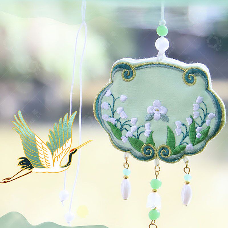 兰花香囊空袋荷包刺绣挂脖汉服腰配汽车挂件兔子衣柜压襟古风香包