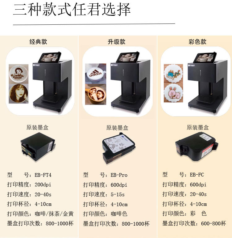 EVEBOT咖啡拉花机 答案茶3D打印机器奶泡啤酒彩色高精度喷墨食品
