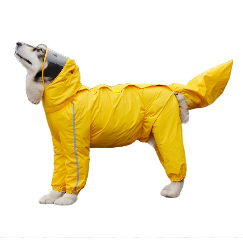 阿拉斯加包尾罩尾中型犬雨衣大型犬全包大狗狗四脚防水雨披拉炼款