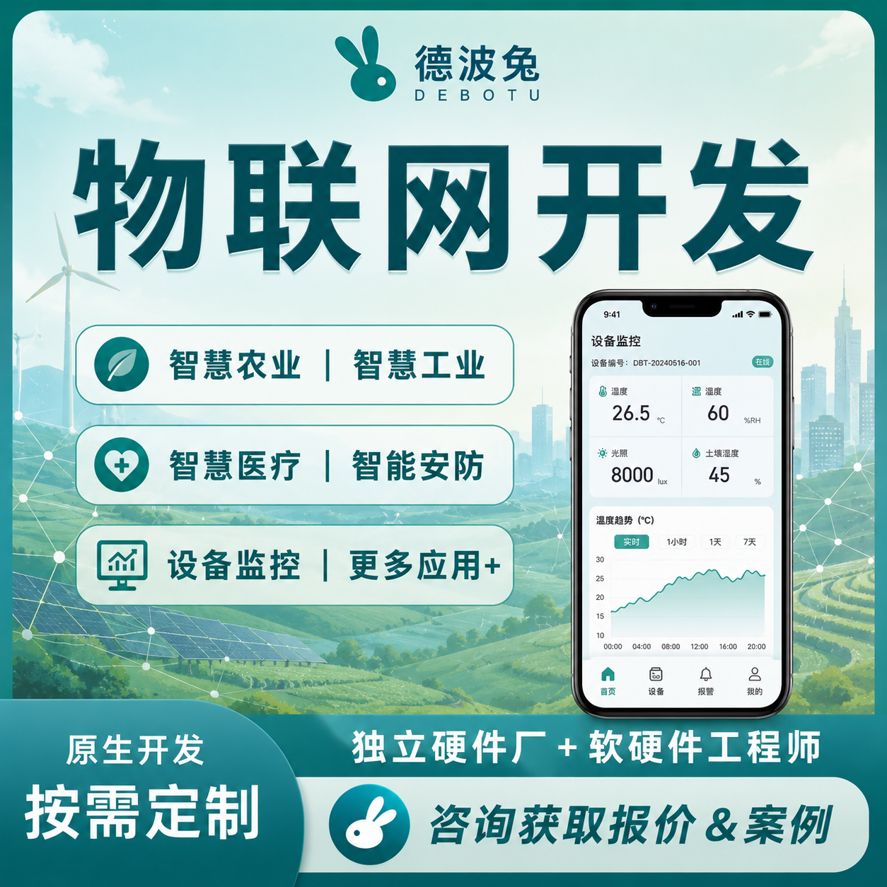 物联网APP开发智慧医疗养老农业智能酒店共享系统小程序软件制作