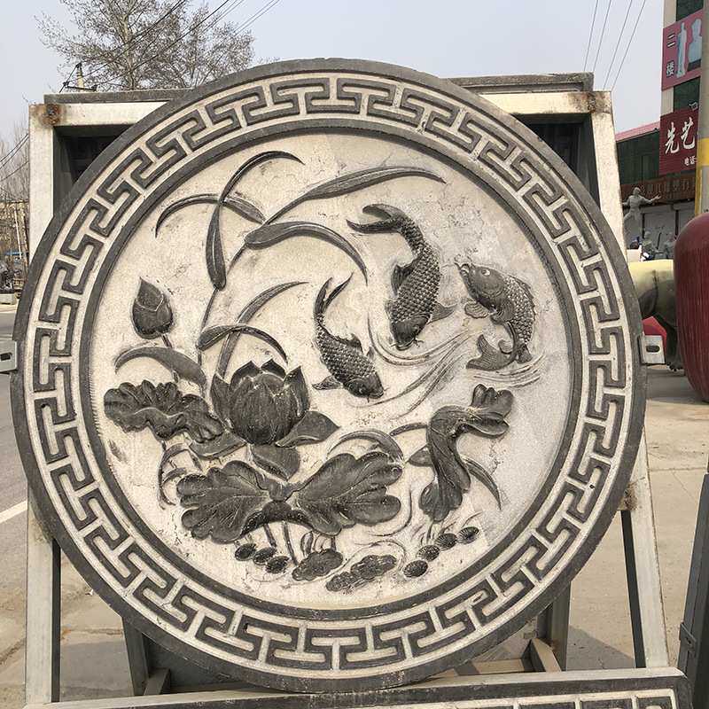 青石地雕浮雕壁画工厂石雕仿古地砖雕花定制中式家居庭院缕空样式